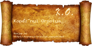 Kopányi Orsolya névjegykártya