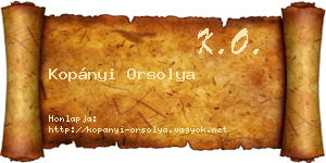 Kopányi Orsolya névjegykártya