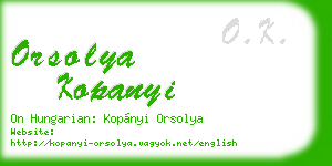 orsolya kopanyi business card